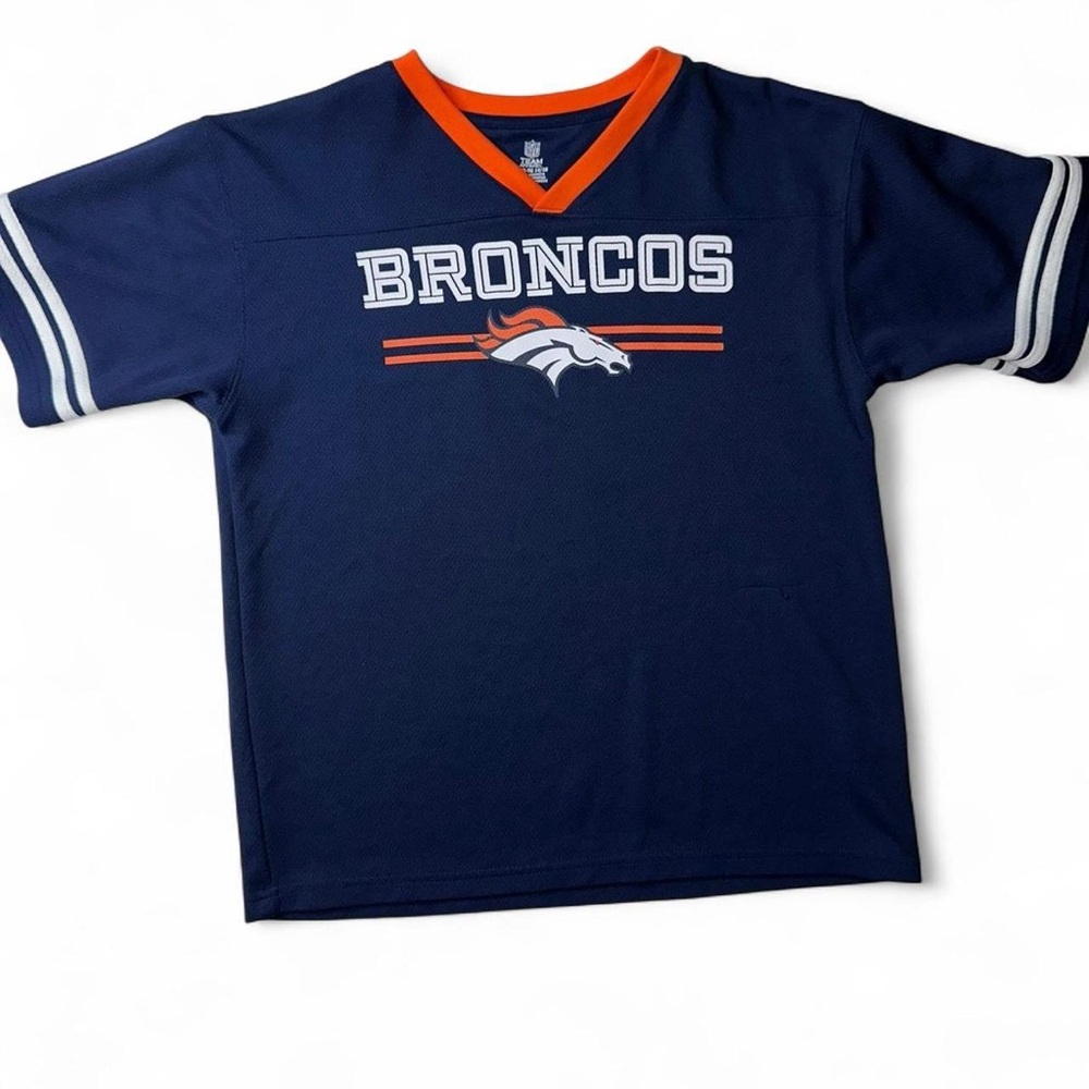 Denver Broncos Jersey Shirt Top Tee V Neck Size Youth XL (14-16) Adult Small NFL